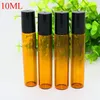 1600Pcs Wholesale 10ml Amber Glass Roller Bottles With Metal Ball for Essential Oil,Aromatherapy,Perfumes and Lip Balms for Travel