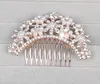 Rose Gold Pearl Hair Comb Crystal Flower Butterfly Hair Combs for Women Wedding Party Jewelry Rhinestone Girls Hair Accessories2628759