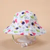 Ins bébé enfants chapeau de soleil casque fleur imprimé plage chapeaux de soleil enfants mode tope réglable beau garçon fille seau large bord chapeau 1484298