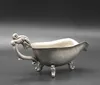 Tasse d'oreille en argent tibétain, sculpture folklorique chinoise de trois pieds de Dragon