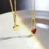 Uttalande ins lisa samma stycke guld hjärtformade hängsmycke halsband långkedja enkla charm hip hop smycken för kvinnor män gåvor