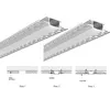 Profilé de barre d'éclairage LED en aluminium encastré pour coin intérieur Profilé en aluminium pour bande LED encastrée dans le mur et extrusion en aluminium LED en forme de T de 61 mm de large pour mur