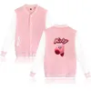 Carina Kirby Star Baseball Uniform Giacca in pile da donna da donna Streetwear Hip Hop Wasleve Long Pink Hoodies Felpa casual Tracksuit805022488