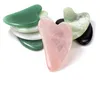 Rose green white purple Quartz Jade Guasha Board Pink Natural Stone Scraper Gua Sha Tools Face Neck Back Body heath tool