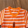 2019 Nuovo autunno bambino pagliaccetto di Halloween bambini zucca stampata a maniche lunghe tuta a righe abbigliamento bambini designer all'ingrosso costo di Halloween