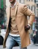 Herren Wollmantel Winter Wool Trenchcoat Outwear Mantel Langarm Jacket Stack