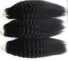 Kinky Rak Micro Loop Ring Human Hair Extensions 300g 100% Mänsklig Mikropärla Länkar Remy Hair Corase Yaki Pre Bonded Hair Extension