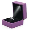 LED Lighted Ring Box Earring Ring Wedding Gift Package Jewelry Display Packaging Lights Jewelry Creatived Case Holder2564344