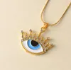 Devil039s Olhos Pingente Pingente Jóias Evil Eye Charme Pingententes Quatro Acessórios de Moda da Cadeia de Ouro da Folha Whole4390527