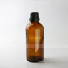 420pcs/lot 100ml Amber Essential Oil Bottles Refillable Glass Bottle With Black Screw Cap For Cosmetics Packing Free 1