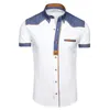 Summer Men Short-Sleeved Casual Shirt 2020 New Fashion Single-Breasted Casual Tops Turn Down Collar Three-Color Male Clothes