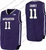 Jam Custom Northwestern College Basketball Purple White Dowolne nazwisko Numer 4 Vic Law Jr. 5 Dererk Pardon 14 Ryan Taylor 21 Turner Jersey