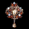 Rhinestone Brooches crystal Flower Water Drop Brooch pins women banquet party Wedding jewelry Christmas gift