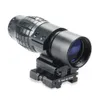 Tactical Focus Adjusted 3X Magnifier Scope With Flip up Picatinny Rail Mount For Holographic Aimpoint Red Dot Sight Scope.