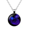 12 Zodiac Sign Pendant Necklace Glass Cabochon Double Galaxy Constellation Horoscope Astrology Necklace For Women Men Jewelry233S3853065