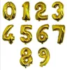 32 or 16 INCH Happy Birthday Weeding Celebration Balloon Decoration aluminum Coating balloon Number 0 To 9 Balloon Silver and Golden Color