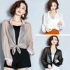 Nuove Donne Summer Kimono Cardigan Maglia Trasparente Sun Blusa Chiffon Breve corta Plus Size Shirt Solid Beach Cover Outwear