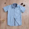 男の子半袖チェック柄Tシャツ子供クラシックラティストップス2019夏の赤ちゃんティーカジュアルキッズ服C01