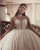 Luxurious Ball Gown Wedding Dresses 2024 Long Sleeves Crystal Beading High Collar Plus Size Arabic Bridal Gowns Vintage Vestidos De Novia