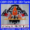 Body +Tank For HONDA CBR-125R CBR125R 2002 2003 2004 2005 2006 blue stock hot 272HM.50 CBR 125CC 125 R 125R CBR125RR 02 03 04 05 06 Fairings