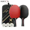 Huieson 2pcs amélioré 5 étoiles carbone raquette de tennis de table ensemble léger puissant ping-pong paddle batte avec un bon contrôle T200410