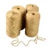 天然ジュートのひもの黄麻布の弦楽花師100m編まれたロープ包装コードスレッドDIYスクラップブッキングクラフトの装飾ZC0595