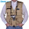 Gilet da arrampicata fotografico per pesca a mosca con 16 tasche realizzato e tessuto a rete leggero per viaggiatori, sport, escursionismo, birdwatching