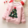 Toddler Baby Clothes Christmas Tree Girls Pullovers Thicken Boys Tops Kids Winter Outerwear Warm Baby Clothing 3 Colors DW4666