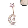 Bütün 50pcs Lot Moon Star Style Button Piercing Sapon Titanyum Çelik Göbek Takı Salon ve Piercing Sarfzartılar 267K