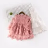 Mädchen-Sommerkleid, Kindermode, Geburtstagsparty, Spitzenkleider für Babys, lange Ärmel, Prinzessinnenkleid für Mädchen, Taufkleid, Mädchenkleidung