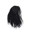 Easy Rabo De Cavalo Penteados Clipe Em Rabo De Cavalo Humano Extensões De Cabelo Kinky Curly Cordão rabo de cavalo Rabo de Afro sopros Afro Virgem Curly rabos de cavalo 1b cor