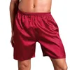 Hommes Shorts décontracté ample Satin soie Pijama été vêtements de nuit doux Boxer Pyjama Sexy vêtements de nuit caleçon Pyjama Homme 7F1365