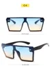 Designer-Übergröße, quadratische Sonnenbrille, Damenmode, flache Oberseite, Farbverlaufsbrille, Herren-Gafas de Sol, 8 Farben, 10 Stück, Fabrikpreis