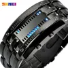 Skmei moda kreatywny sport zegarek Mężczyzn Pasek ze stali nierdzewnej LED Watche Watche 5Bar Waterproof Digital Watch ReliOJ Hombre 0926