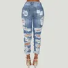 Dames jeans gescheurd voor vrouwen skinny vrouw elastische gat gebleekt casual denim slank strak potlood broek spodnie damskie