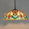 Européenne Creative 40cm Peach Coeur Perles Verre Lustre Tiffany Teintrail Bar Club Restaurant Art Chandelier TF040