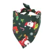 Julmönster Pet Scarf Bandana Dog Neck Scarf Bibs Santa Claus Tryckt Tyg Puppy Dog Collar Bib