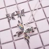 Kostenloser Fan -Statement -Muschel Schmetterling Halskette Sets klassische Liebe tierische indische türkische Schmuck Halskette Ohrringe Set Set