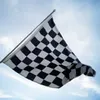 Benutzerdefinierte schwarz-weiß karierte Flagge 2x3ft 0,6x0,9m Polyester Digitaldruck Kleine Größe 3x2ft