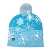 Decorazioni natalizie Cappello lavorato a maglia LED divertente Bambini Adulti Anno caldo Decorazione Albero festa Fiocco di neve1