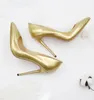 Nieuwe Collectie Goud Designer Hoge Hakken Vrouwen Pumps Zilver Plus Size Lady Jurk Schoenen Puntschoen 12 Cm Bruids Trouwschoenen