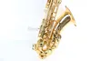 Unbranded Gold Lacquer Studenter Musikinstrument BB Tenor Saxofon Professionell B Flat Sax Quality Brass Saxofon Falling Tune B (c)
