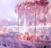 Decorazione di nozze Sfondo Fiore di rosa artificiale Supporto da paretenuovo elegante supporto per fiori alto in metallo dorato per l'arredamento del centrotavola della tavola di nozze289