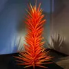 Lampadaire d'arbre en verre soufflé à la main, Sculpture de conifère en verre de Murano Orange, pour fête, décoration artistique de jardin, vente en gros