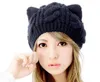 New South Korean hat, female autumn beret hat, winter winter knitwear hat, day cat, ear cat wool cap Free Delivery L542