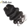 Bellahair Hair Bundles with Lace Closure Body Wave Hair Weft Extensions and Top Closure 4x4 Free Part 3pcs Brazilian Virgin Hair Weaves