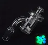 25mm XL Quartz Banger met Glas UFO Carb Cap Glow Terp Pearl Insert Flat Top Quartz Nails voor Glass Bong DAB RIGS