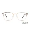 All'ingrosso-Metallo 2019 Moda Donna Montatura per occhiali Lucido quadrato Lente trasparente Gl Montature per occhiali ottici # 3732