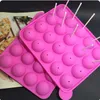 Eo Friendly Vassoio in silicone rosa Pop Cake Stick Pops Stampo per cupcake Stampo per cottura Utensili da cucina per feste 22,5 * 4 * 18 cm