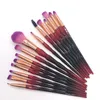 15 Pcs Diamond Handle Eye Makeup Brush Set Powder Foundation Eye Shadow Blush Blending Cosmetics Beauty Make Up Brush Tool Kits